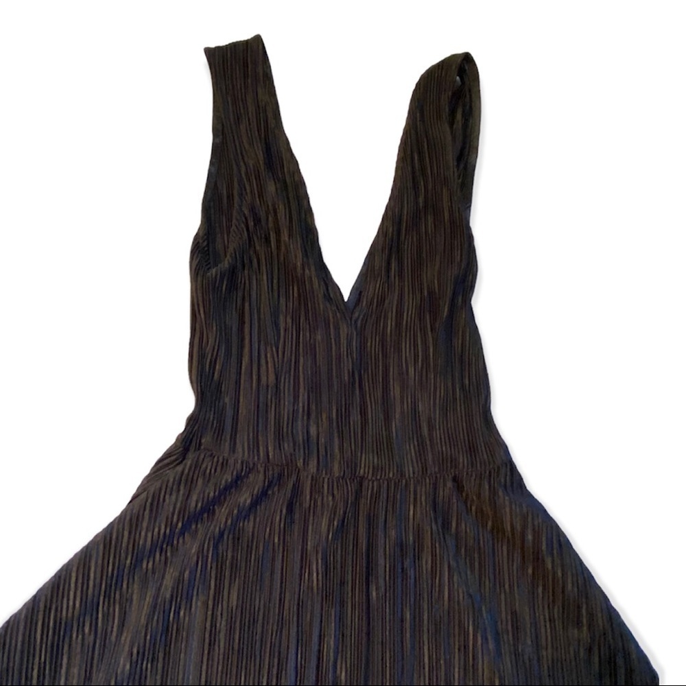 Divided H&M Pleated Plunge Mini Dress Minimalist Black Size 2 NEW NWT - Picture 8 of 11
